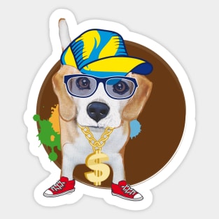 Beagle Hip Hop Sticker